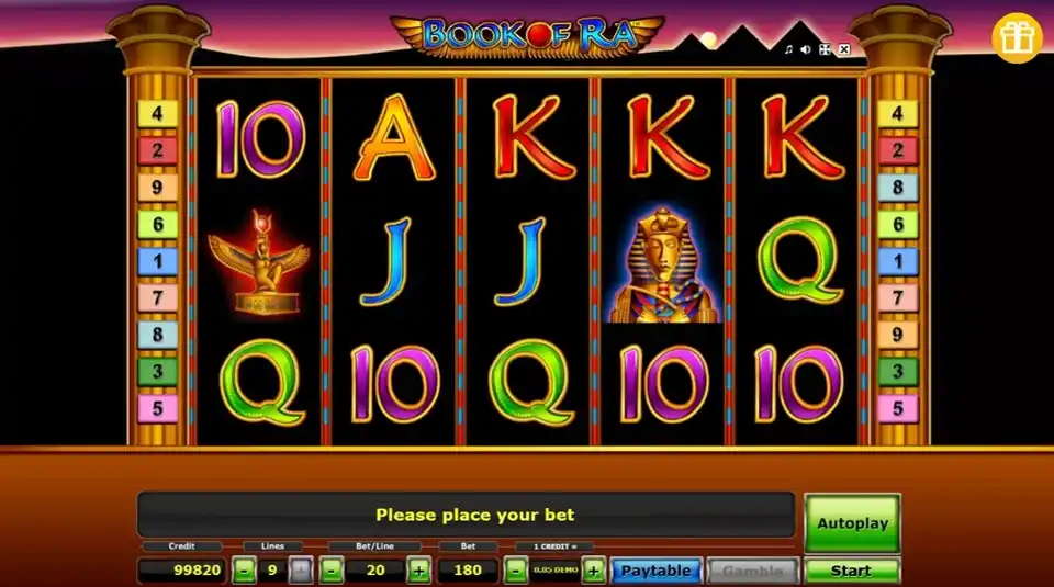 Book of Ra Slot Game Screenshot