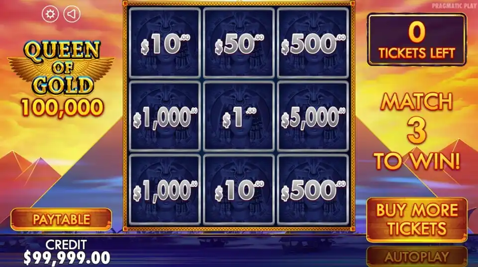 Queen Of Gold Scratchcard Screenshot