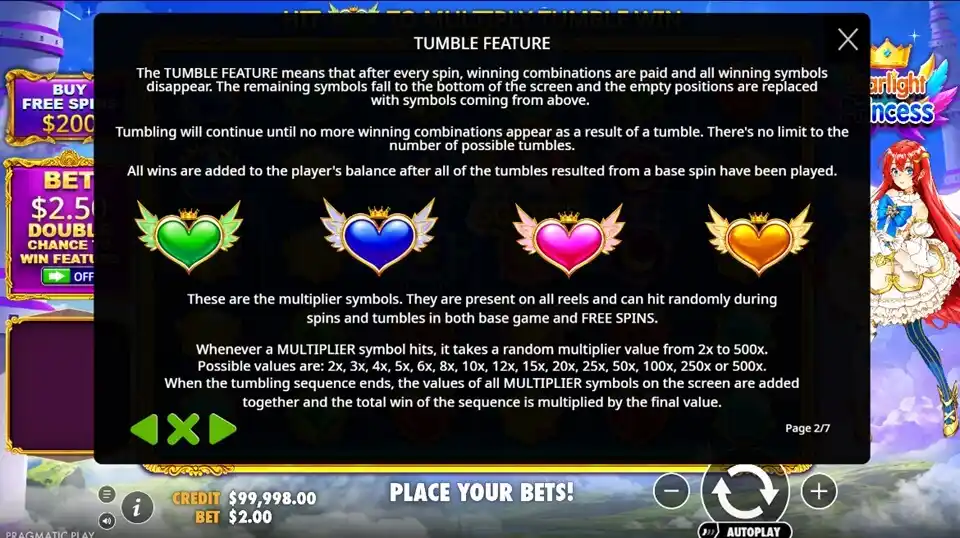 Starlight Princess Slot Bonus Feature
