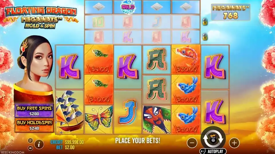 Floating Dragon Megaways Slot Game Screenshot