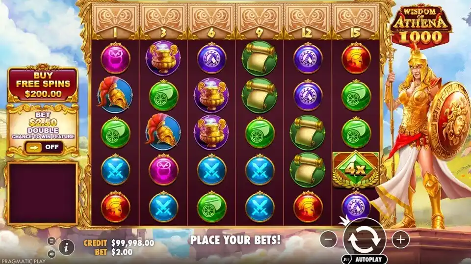 Wisdom of Athena 1000 Slot Game Screenshot