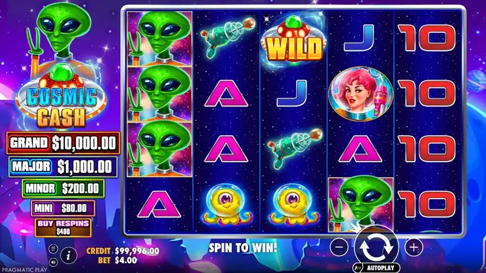 Cosmic Cash Slot Game Screenshot