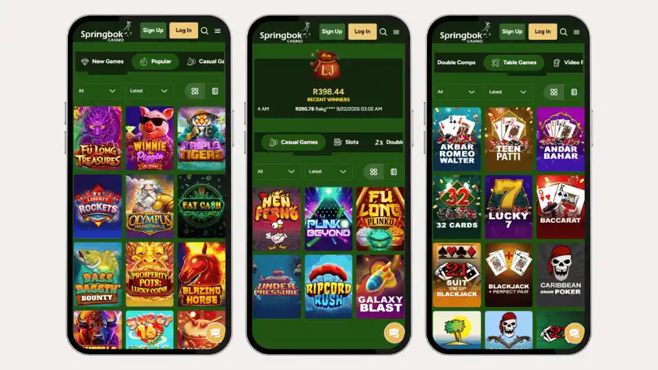 Springbok Casino Games