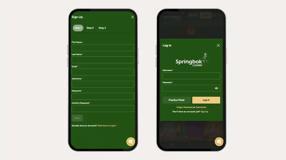Springbok Casino Login and Register