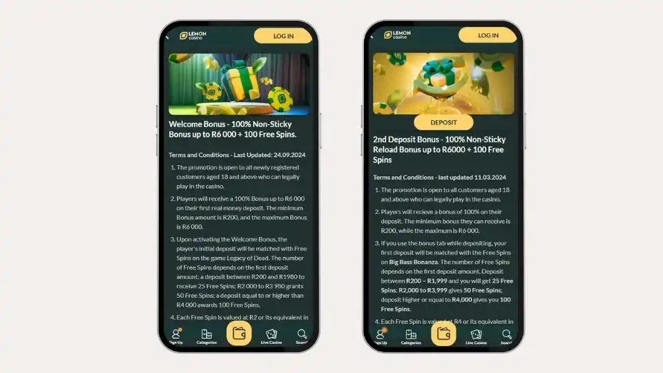 Lemon Casino Deposit Bonus