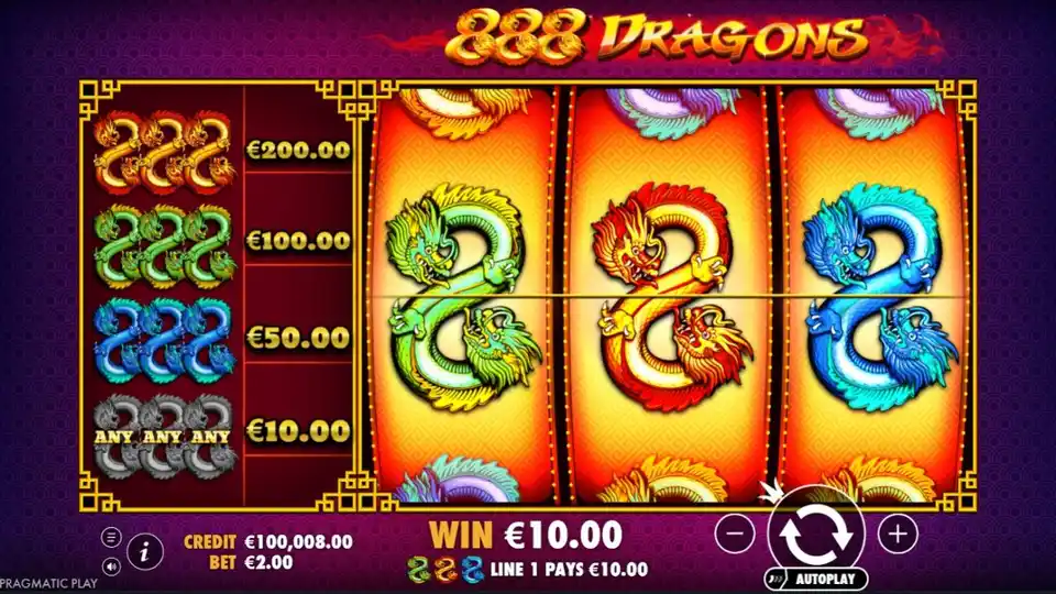 888 Dragons Slot Screenshot