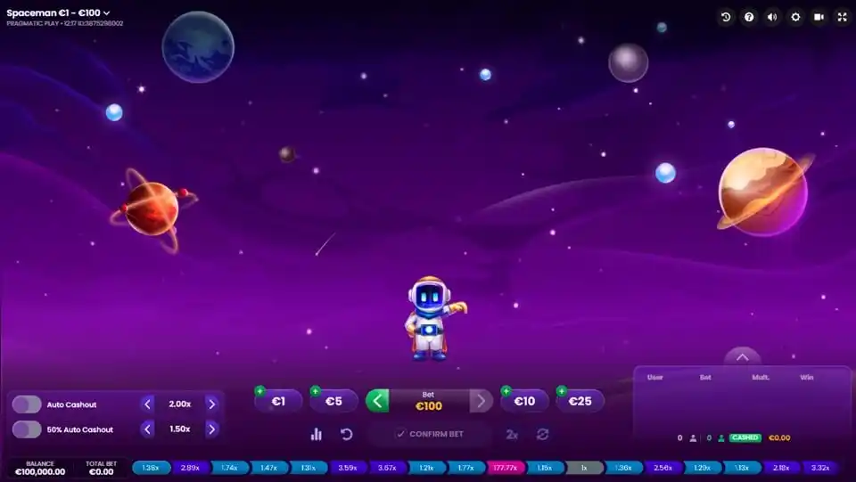 Spaceman Crash Game