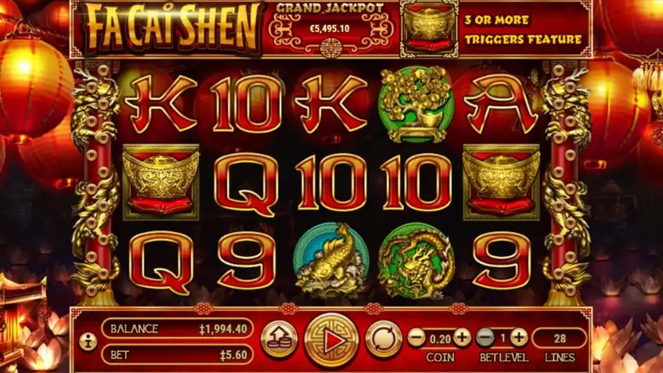 Fa Cai Shen Slot Game Screenshot