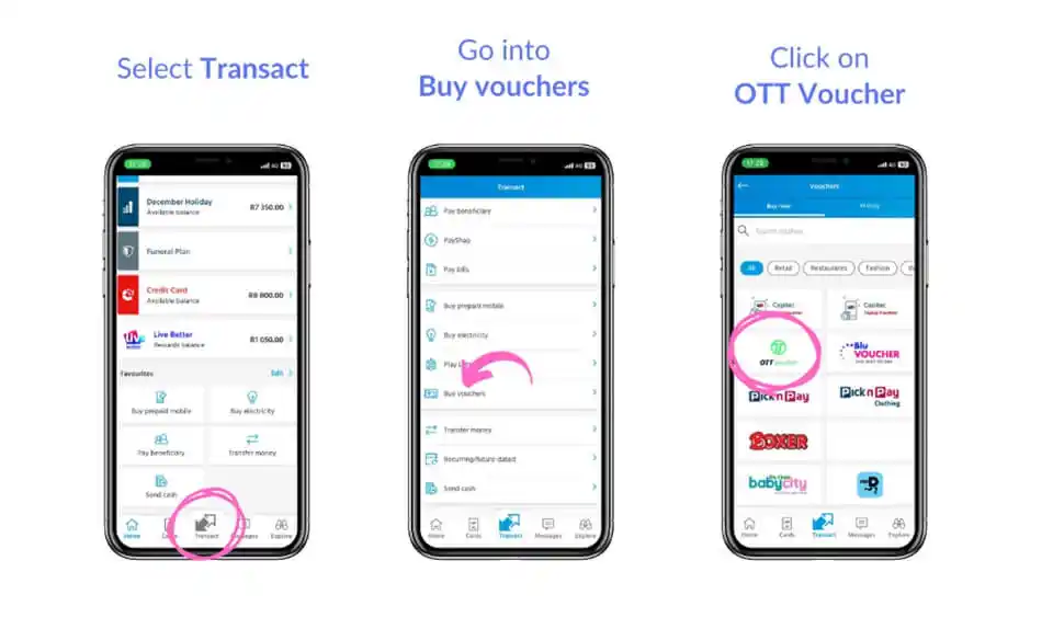 Image Explaining How to Buy OTT Vouchers Using Capitec App
