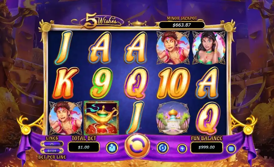 5 Wishes Slot Game Screenshot