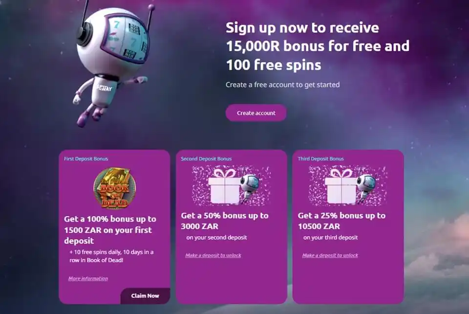 Spinaway Casino Welcome Bonus
