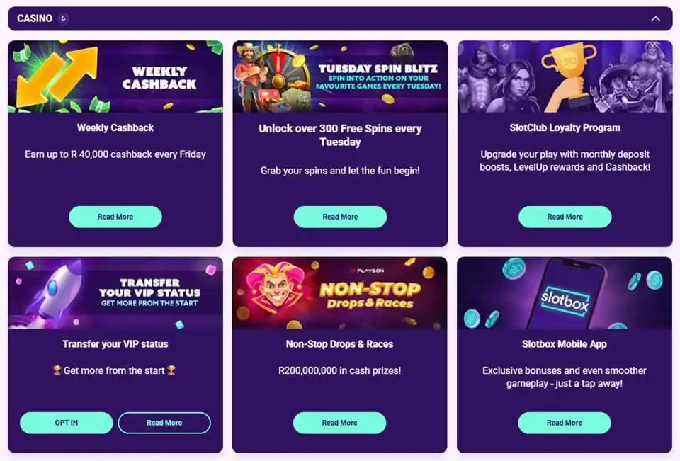 Slotbox Casino Bonuses