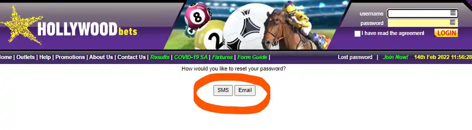 How to reset password Hollywoodbets 