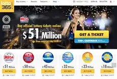 Lotto 365 homepage screenshot