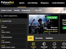 PalaceBet homepage screenshot