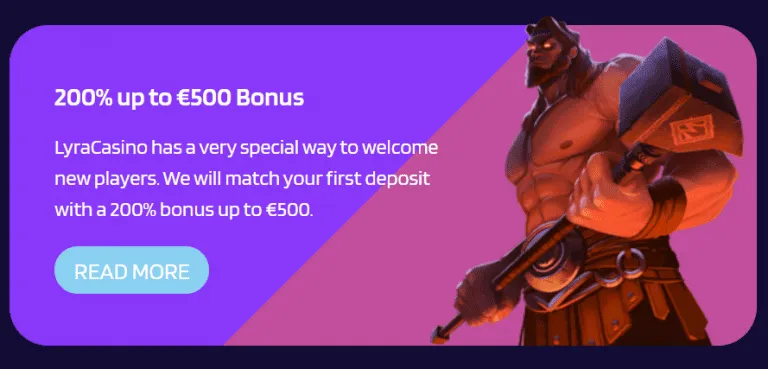 Lyra casino welcome bonus