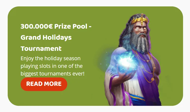 Yaa Casino Grand Holidays Tournament Page Screenshot